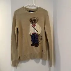 【新品タグ付】ポロラルフローレン ポロベア コットンニット セーターベージュXS