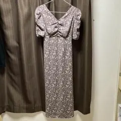 花柄 ロングワンピース 半袖