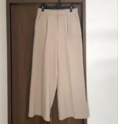 【新品未使用】locoblack ワイドパンツ ベージュ ハイウエスト L