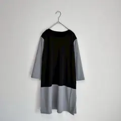美品✨️チュニック 長袖 オーバーサイズ ボートネック ブラック グレー