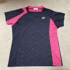 YONEX バドミントンシャツ　レディース L ネイビー/ピンク ユニフォーム