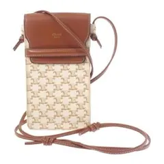 【CELINE】スマホポーチ ショルダーバッグ ラムスキン トリオンフキャンバス