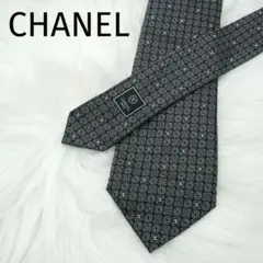 未使用品　CHANEL シャネル　ネクタイ　高級シルク　ココマーク　チェーン付き