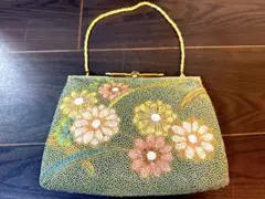 ビーズ刺繍 花柄 和装用バッグ