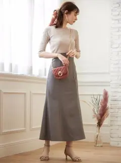 GRL チェック柄バックレースアップハイウエストマーメイドスカート