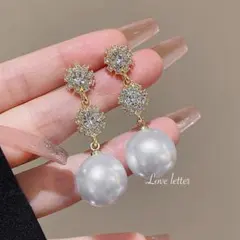 No.317M パールビジューピアス ゴールド 韓国 上品 パーティー