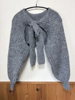 【GRL】前後2wayビッグリボンクロップド丈ニットボレロ