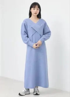 earth music＆ecology クロスニットノースリーブニットワンピース