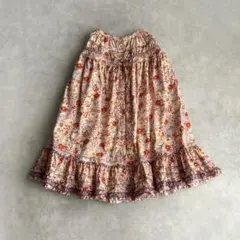 美品】ピンクハウス リボン使いローンミディスカート ティアード