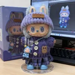 labubuぬいぐるみ用服着せ替え洋服ラブブ用1〜3代対応5点セット６色有り