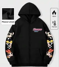パワーパフガールズ フリースパーカー ブラック