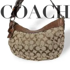 良品 4615 COACH コーチ ショルダーバッグ シグネチャー ブラウン