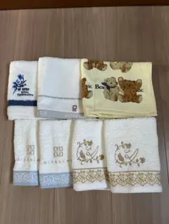 GIVENCHY 他、刺繍入りハンドタオル7枚セット