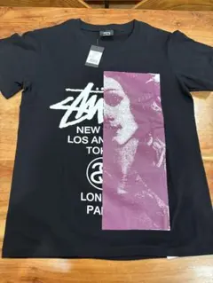 新品 タグ付　ステューシー STUSSY Tシャツ 黒 ワールドツアー S