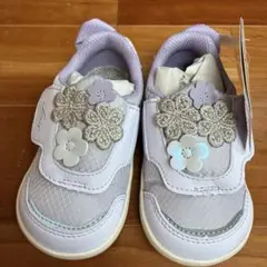新品　IFME ifme CALIN 紫色 お花スニーカー 14.5cm
