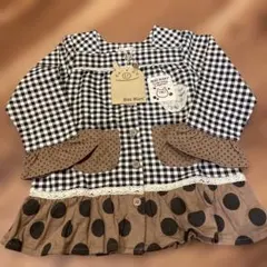 Boo Mart チェック柄ドットワンピース 90