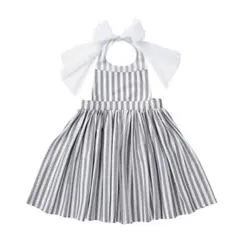 【新品】お食事エプロン bouquet 4 stripe 80-90cm