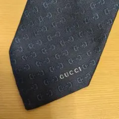 GUCCI ホースビット シルクジャカード ネクタイ ブルー&ダークブルー