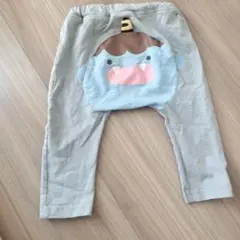 サメ顔プリント グレー パンツ