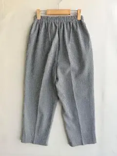 美品　レディース　テーパードイージーパンツ　シアサッカー　ギンガムチェック　XL