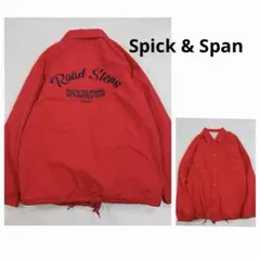 スピックアンドスパン　ロゴ刺繍コーチジャケット 羽織り　ブルゾン　ジャンパー　赤のサムネイル