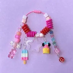 じゃらじゃらキーホルダー　推し活　ピンク　ストラップ