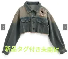 GRL グレイル ダメージカットオフクロップド丈デニムジャケット[qu69]