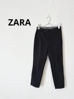 ZARA ザラ　テーパードパンツ ウエストゴム ブラック クロップド丈