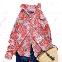 悟空美品♪ダーマコレクション◇ ペイズリー柄シャーリングブラウス 