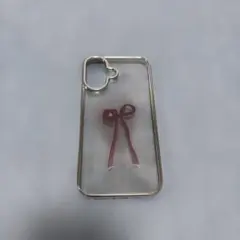 iPhone16ケース　ハミィ　ラメリボン