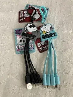 2セット⭐︎スヌーピー マルチ充電ケーブル 充電コード　スマホアクセサリー
