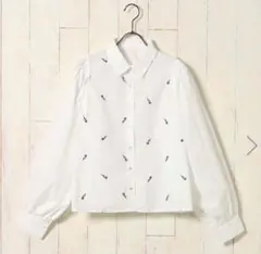 フラワー刺繍ブラウス　ホワイト　長袖　※必ず商品説明欄見てください