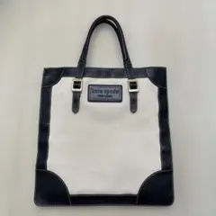 【kate spade】美品　ケイトスペード　キャンバス＆レザー　トートバッグ