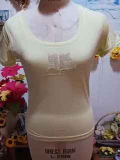 新品⭐courreges クレージュ キラキラスパンコールT⭐黄緑/9のサムネイル