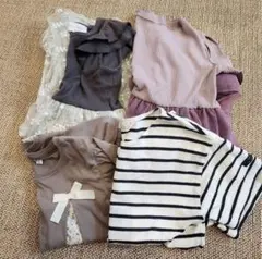 120 女の子 Tシャツ ワンピース 4点セット まとめ売り