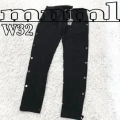 mnml　デニムパンツ　ankle zips tapered　32　ダブルニー