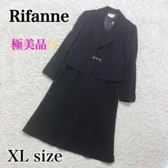 極美品✨Rifanne セットアップ　ジャケット＆ワンピース　金具　XL 紺