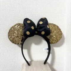 東京ディズニーリゾート カチューシャ ゴールド スパンコール ミニーマウス