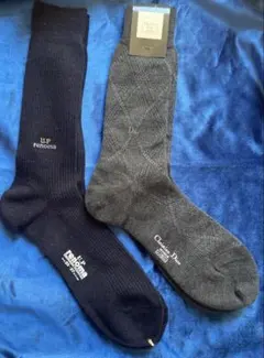 【新品未使用】Christian Diorとrenomaメンズソックス2足セット