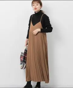 アーバンリサーチ サニーレーベル タートルニット キャミ ワンピース キャメル