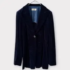 BOOGIE WOOGIE ベロア テーラードジャケット ネイビー 9号 M