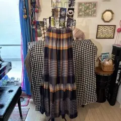 無印　マドラスチェックキャミソールワンピース Mサイズ