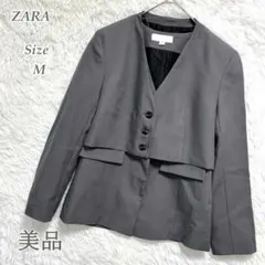 ✨美品✨ZARA ノーカラージャケット ベスト セットアップ M レディース