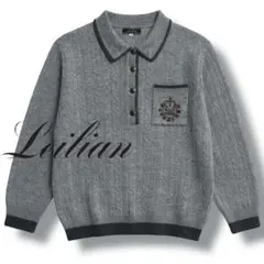 レリアン 襟付き お洒落♡ ニット トップス セーター グレー