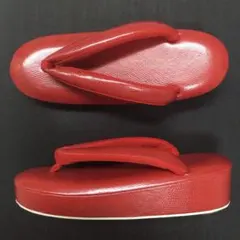 特価　高級草履　低反発　トカゲ型押し　リザード　RED