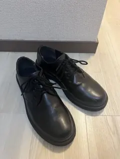 ブラック レースアップシューズ 革靴　厚底