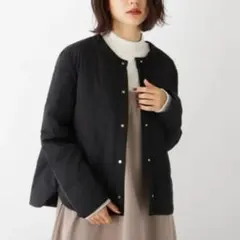OPAQUE.CLIPミュラーダウン ノーカラー 2wayショートジャケット 黒