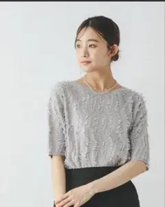 グローバルワーク　シアーフリンジプルオーバー半袖　L