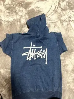 STUSSY デニムジップフーディ 刺繍ロゴ Mサイズ 中古・古着通販】stussy (ステューシー) ロゴ刺繍デニムジップ