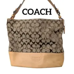 COACH コーチ シグネチャー ハンドバッグ ベージュ ブラウン